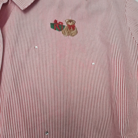 C.B. Career Christmas Holiday Button Down Women Plus Size 20W - Picture 5 of 8